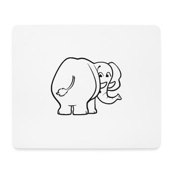 Elefant von hinten - überrascht, erschrocken, oops - Mousepad (Querformat) - Weiß - Vorne