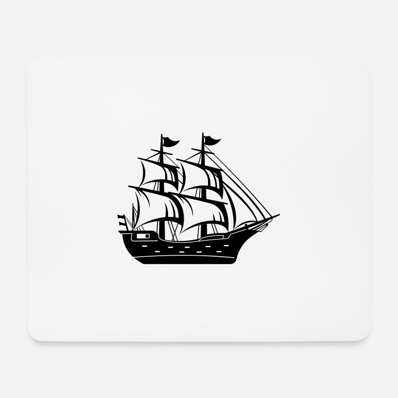 Bateau pirate - Tapis de souris (format paysage) - blanc
