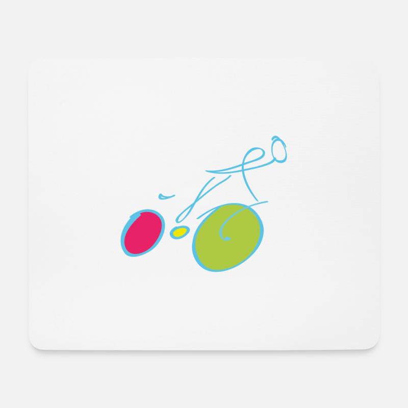 Radfahrer - Mousepad (Querformat) - Weiß
