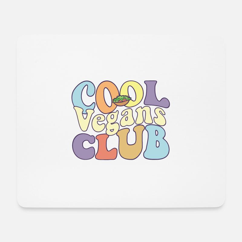 Cool Vegans Club Vegetarian Life Plant Based Diet - Mousepad (Querformat) - Weiß
