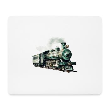 Polygonale Pracht: Die kunstvolle Dampflok - Mousepad (Querformat) - Weiß - Vorne