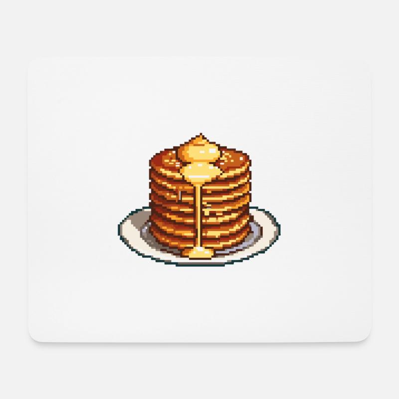 Pancake Pixel Symbol - Mousepad (Querformat) - Weiß