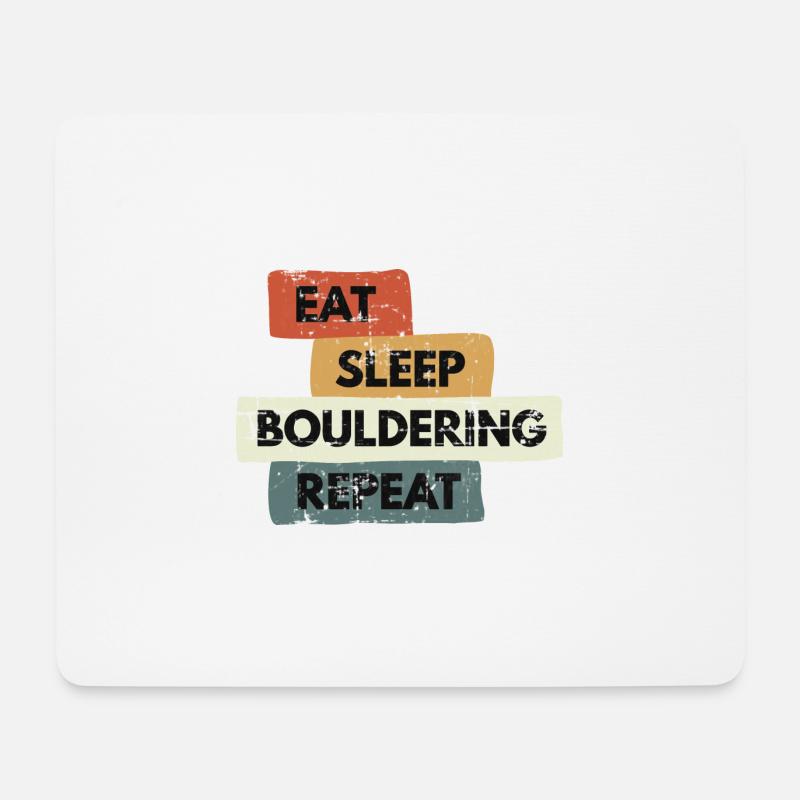 Eat Sleep Bouldering Repeat Bouldern Geschenk - Mousepad (Querformat) - Weiß