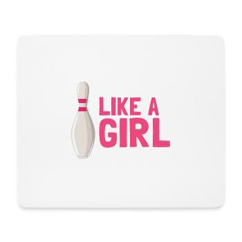 I Bowl Like A Girl Try To Keep Up Funny Bowling - Mouse Pad (horizontal) - white - Front