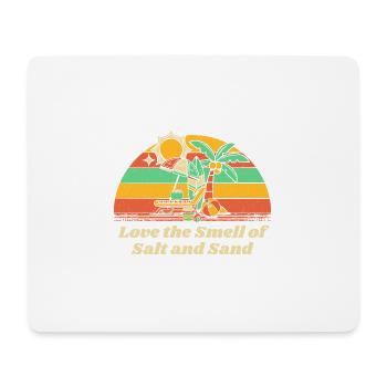 J’aime l’odeur du sel et du sable Vacances à la plage - Tapis de souris (format paysage) - blanc - Devant