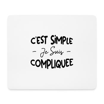 C'est Simple Je Suis Compliquée - Tapis de souris (format paysage) - blanc - Devant