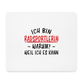 Radsportlerin Mountainbike Bike Fahrrad Geschenk - Mousepad (Querformat) - Weiß - Vorne