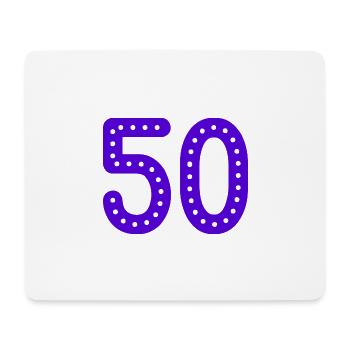 50 ANS. 50e ANNIVERSAIRE. ANNIVERSAIRE 50 ANS. 50 - Tapis de souris (format paysage) - blanc - Devant