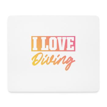 I love diving - Mouse Pad (horizontal) - white - Front