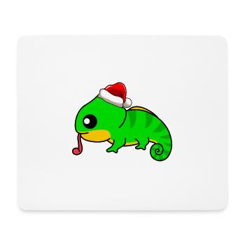 Caméléon Comic Christmas - Tapis de souris (format paysage) - blanc - Devant