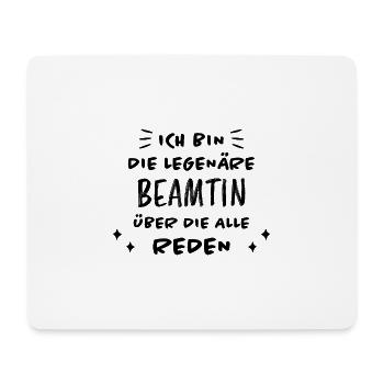 Beamtin Spruch Verbeamtung Büro Beamten Geschenk - Mousepad (Querformat) - Weiß - Vorne