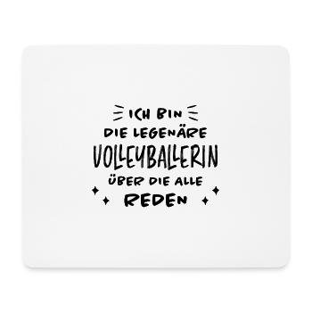 Volleyballerin Spruch Fun Beachvolleyball Geschenk - Mousepad (Querformat) - Weiß - Vorne