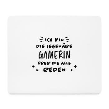 Gamerin Videospiel Gamepad Spruch Gamer Geschenk - Mousepad (Querformat) - Weiß - Vorne