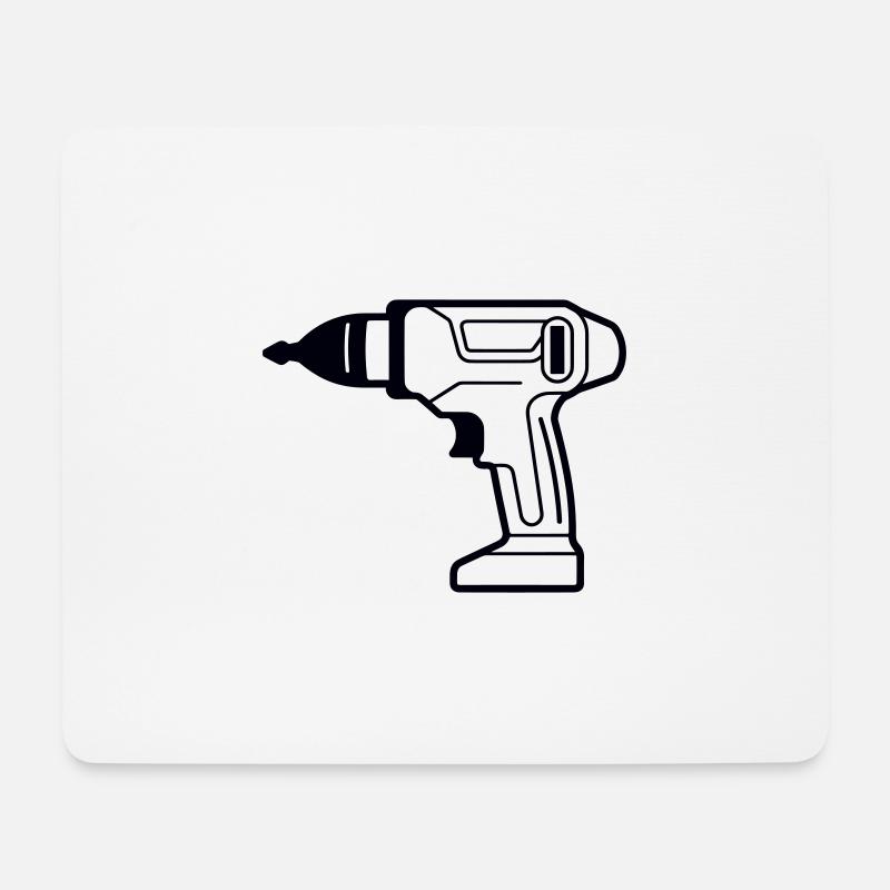 Bohrer - Mousepad (Querformat) - Weiß