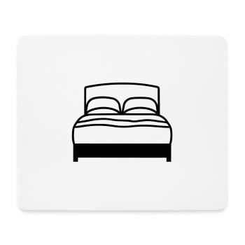 Lit deux place - Tapis de souris (format paysage) - blanc - Devant