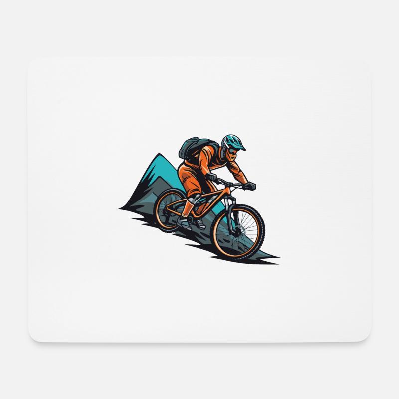 Mountainbiker Sport Mountainbike - Mousepad (Querformat) - Weiß