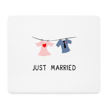 JUST MARRIED. MARRIED. ES LEBE DIE EHE - Mousepad (Querformat) - Weiß - Vorne