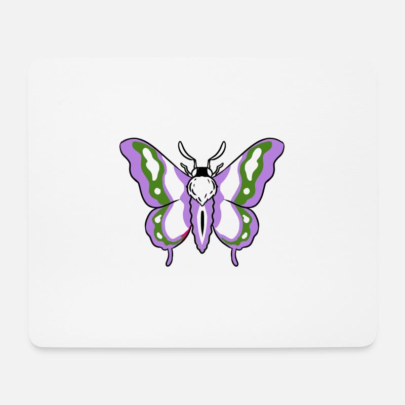 Genderqueer Pride Motte - Mousepad (Querformat) - Weiß