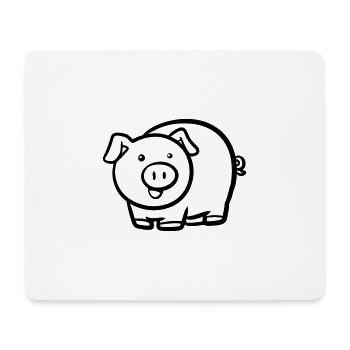 Cochon / Cochon - Tapis de souris (format paysage) - blanc - Devant