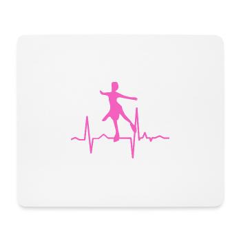 Cool Awesome Ice Skating Heartbeat T-Shirt Present - Mouse Pad (horizontal) - white - Front