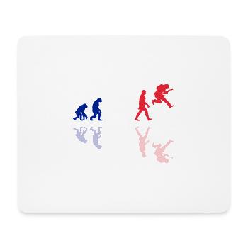 Human Evolution Guitar Band Retro Vintage Français - Tapis de souris (format paysage) - blanc - Devant