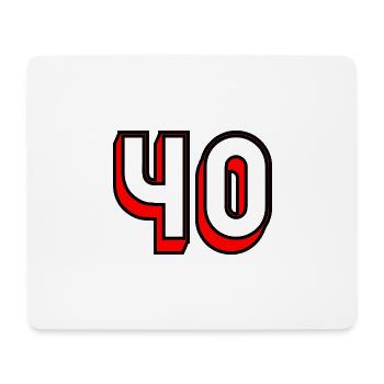 40 YEARS. 40th ANNIVERSARY. BIRTHDAY 40 YEARS. 40 - Mouse Pad (horizontal) - white - Front