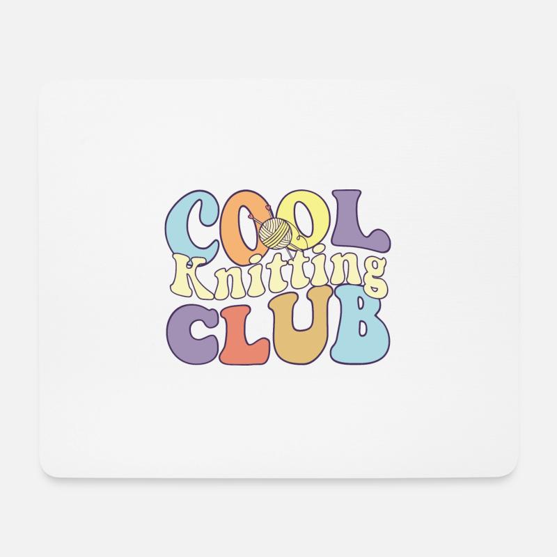 Cool Knitting Club Crocheting Lovers Knitter - Mousepad (Querformat) - Weiß