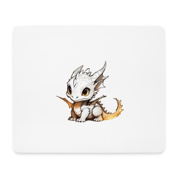 Little White Cute Dragon - Mouse Pad (horizontal) - white - Front