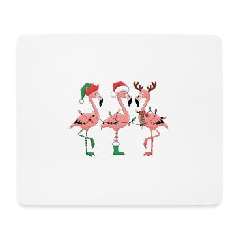 Flamingo Weihnachten - Mousepad (Querformat) - Weiß - Vorne