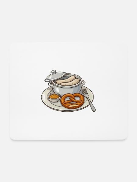 Deftige bayerische Brotzeit - Mousepad (Querformat) - Weiß