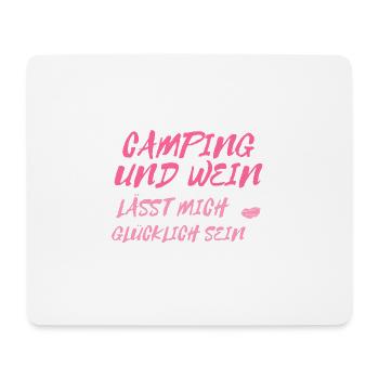 Camping und Wein - Mousepad (Querformat) - Weiß - Vorne