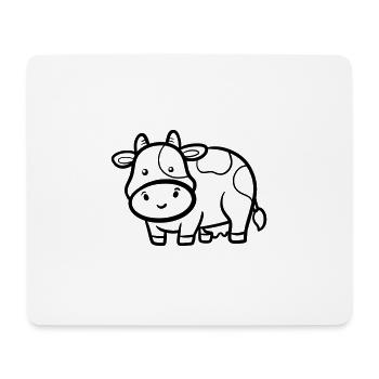 Kuh - Mousepad (Querformat) - Weiß - Vorne
