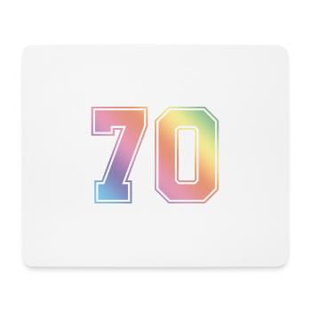 70 Number Colorful - Mouse Pad (horizontal) - white - Front
