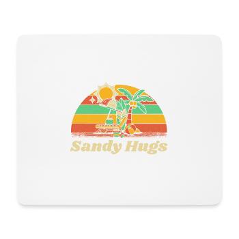 Sandy Hugs Beach Couples Ocean Lovers Summer Trip - Mouse Pad (horizontal) - white - Front