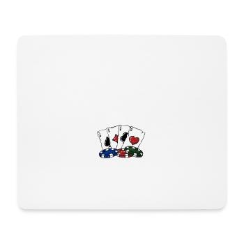 Papa's Winning Poker Shirt Gambler Dad Gambling - Mousepad (Querformat) - Weiß - Vorne