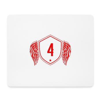4 Zahl Wappen - Mousepad (Querformat) - Weiß - Vorne