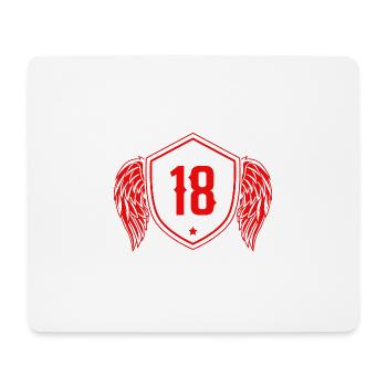 18 Zahl Wappen - Mousepad (Querformat) - Weiß - Vorne