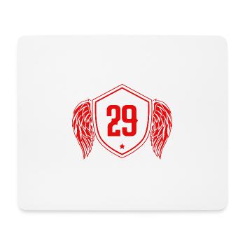 29 Zahl Wappen - Mousepad (Querformat) - Weiß - Vorne
