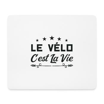 Le vélo c'est la vie - Tapis de souris (format paysage) - blanc - Devant