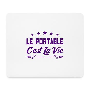 Le portable c est la vie - Tapis de souris (format paysage) - blanc - Devant