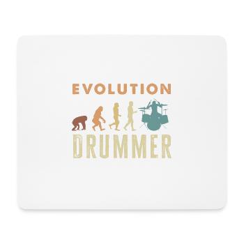 Evolution de l’homme Drums Band Retro Vintage Drummer - Tapis de souris (format paysage) - blanc - Devant