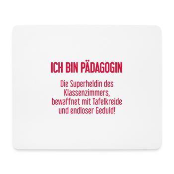 Pädagogin - Die Superheldin des Klassenzimmers! - Mousepad (Querformat) - Weiß - Vorne