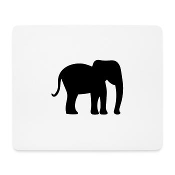 Elefant - Mousepad (Querformat) - Weiß - Vorne