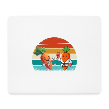 Karate Karotten - Mousepad (Querformat) - Weiß - Vorne