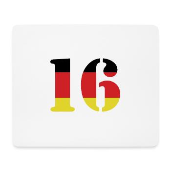 16 Numéro Jersey Allemagne - Tapis de souris (format paysage) - blanc - Devant