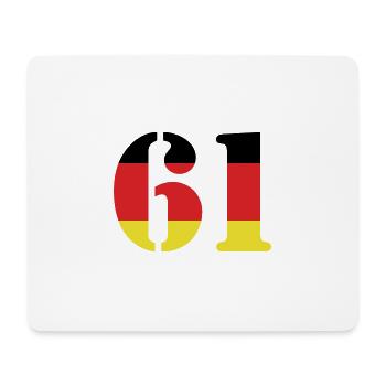 61 Numéro Jersey Allemagne - Tapis de souris (format paysage) - blanc - Devant