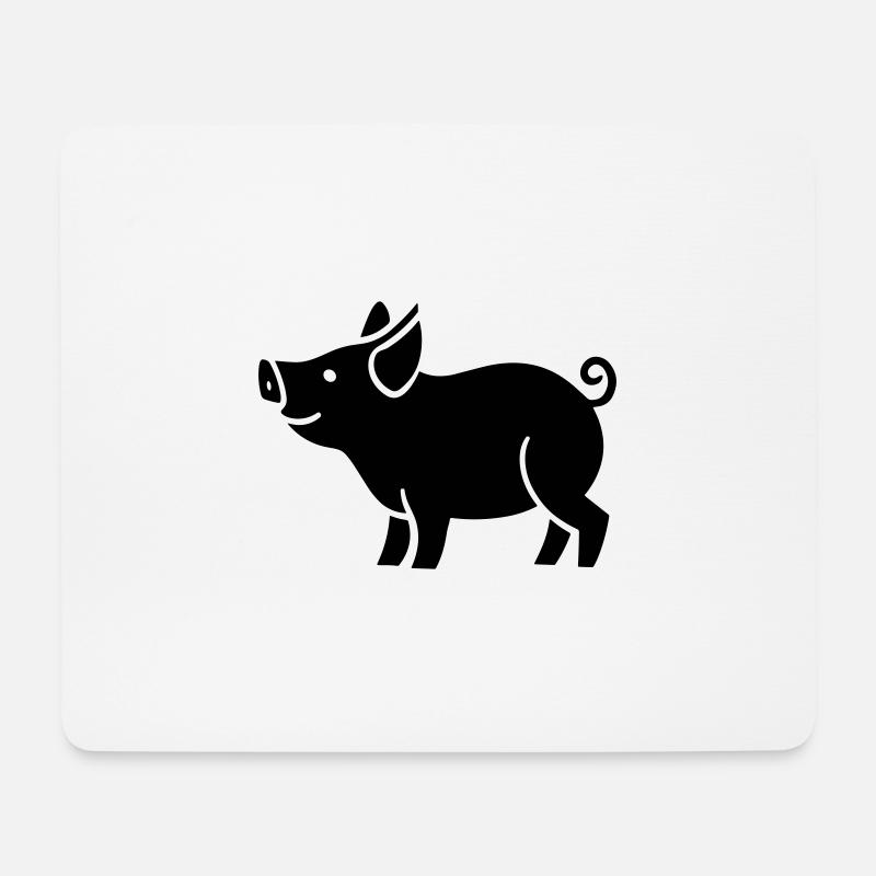 Schwein - Mousepad (Querformat) - Weiß