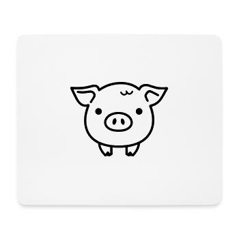 cochon - Tapis de souris (format paysage) - blanc - Devant