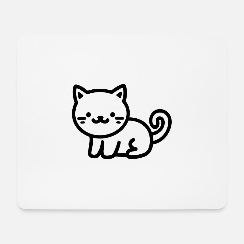 Katze - Mousepad (Querformat) - Weiß