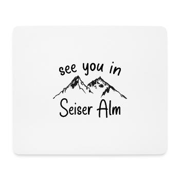 Seiser Alm Snowboarden Wandern und Ski fahren - Mousepad (Querformat) - Weiß - Vorne